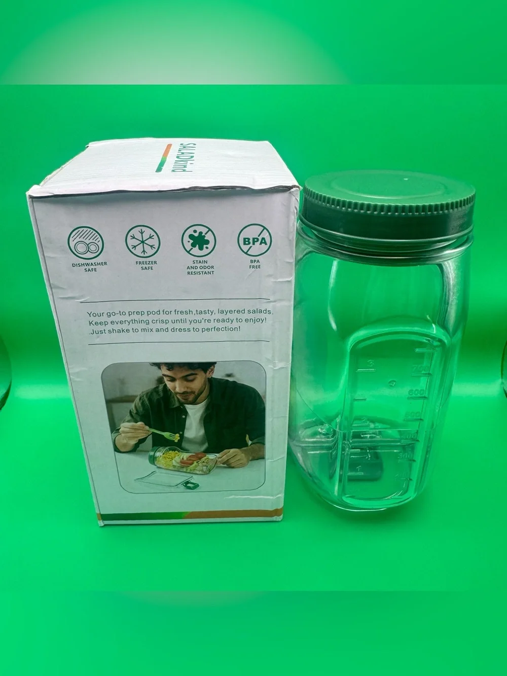 NEW Salad Pod Lunch Container BPA free Work School Travel Portable SALADkind